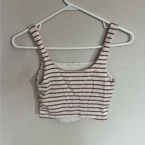 Aeropostale White and Orange Striped Top